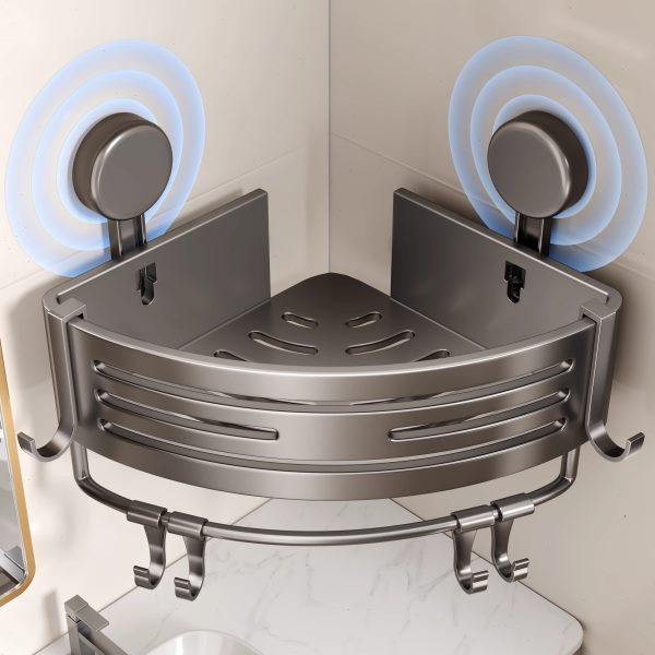 浴室吸盘置物架卫生间三角篮免打孔壁挂式墙角厕所洗漱洗澡间收纳,淘宝优惠券,粉丝福利购,淘宝优惠卷