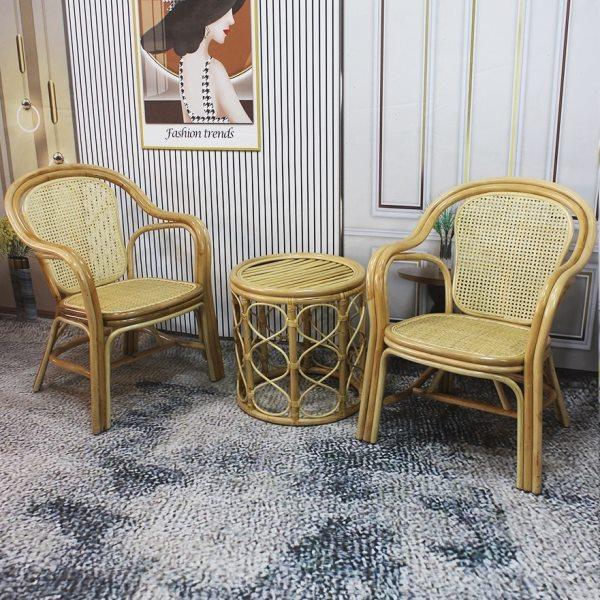 印尼藤编休闲椅家用阳台户外庭院真藤茶桌椅老人靠背椅单人扶手椅,淘宝优惠券,粉丝福利购,淘宝优惠卷