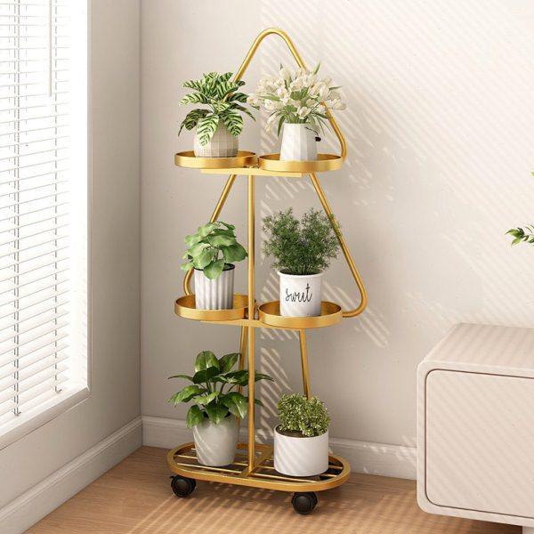 家用铁艺多层阳台置物架高端摆件展示架室内可移动客厅落地式花架,淘宝优惠券,粉丝福利购,淘宝优惠卷