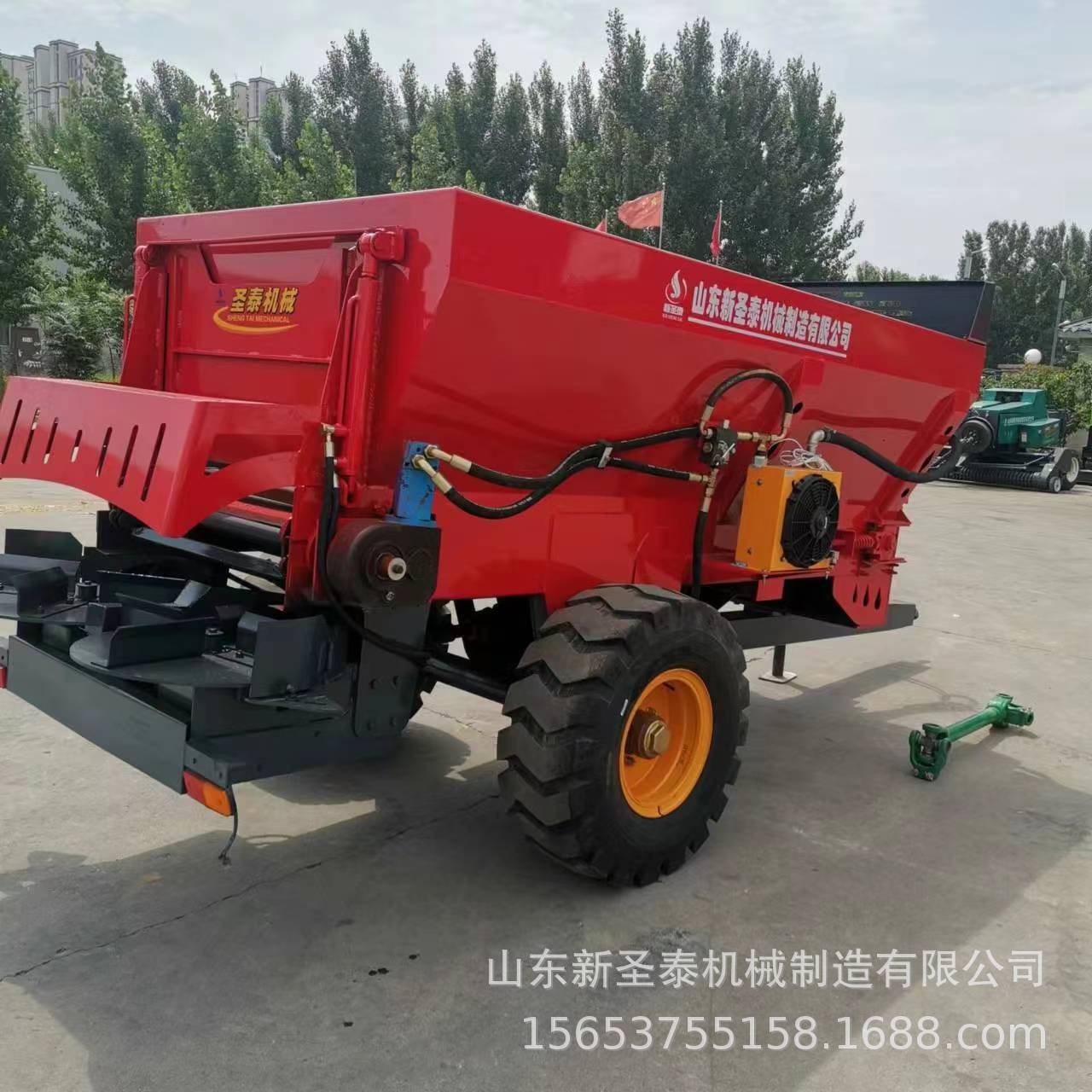 双圆盘有机肥撒肥机厩肥抛撒机抛洒宽度可调节 - 图0