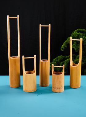 刺身装饰品摆件竹筒海鲜姿造干冰小壶竹筒冷菜摆盘装饰点缀小竹桶