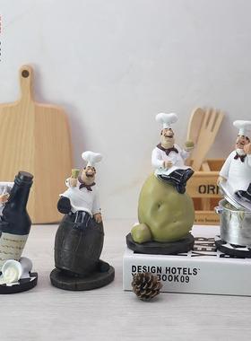 美式创意厨师摆件人物餐厅酒柜装饰品酒吧台甜品咖啡店橱窗小摆设