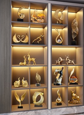 风生水起家居客厅电视柜玄关玻璃柜子轻奢酒柜摆件装饰品