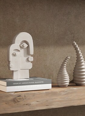 one 侘寂软装饰品摆件创意中古民宿酒店陶瓷花瓶艺术工艺品摆饰