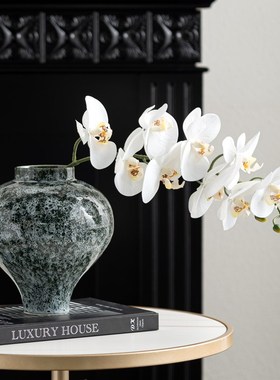 侘寂风复古手绘窑变陶瓷花瓶中古客厅宋式美学民宿花器装饰品