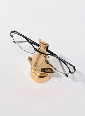 一匚现代黄铜眼镜架 书房书桌书柜卧室床头柜 样板房软装饰品