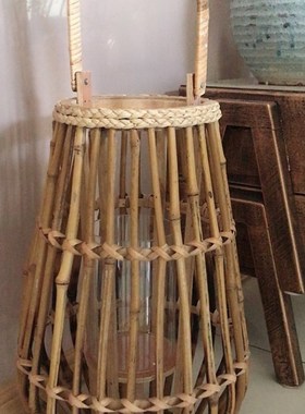 孤品大集合东南亚复古纯手工藤编风灯竹编灯笼家居民宿庭院装饰