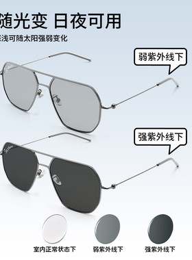 偏光智能变色太阳墨镜开车配近视