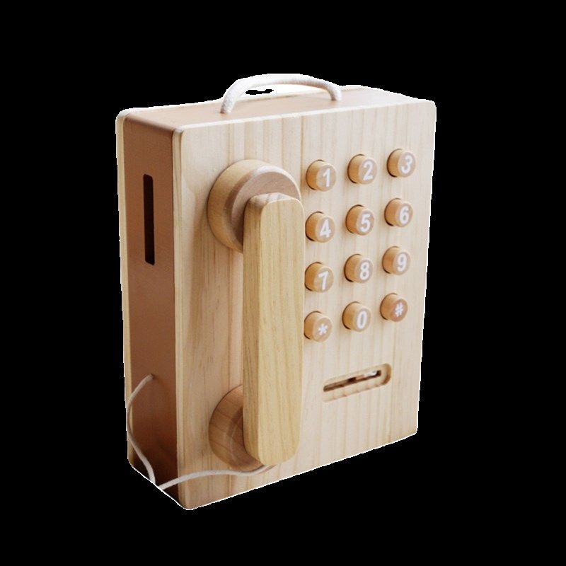 儿童仿真电话机座机木质宝宝益智早教岁in百岁岁拍照道具,淘宝优惠券,粉丝福利购,淘宝优惠卷