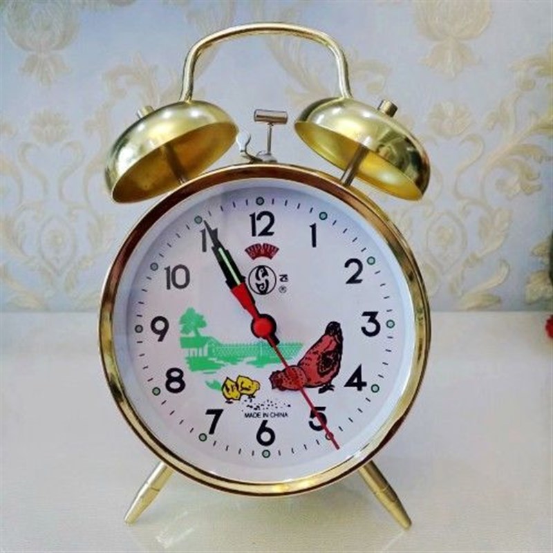 闹钟老式机械发条纯铜超大音量马蹄表复古怀旧Q创意手动上弦闹钟 - 图2