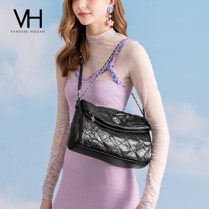 VH女包品牌五金系列珂珂软包复古褶皱设计腋下单肩包高级感斜挎包,淘宝优惠券,粉丝福利购,淘宝优惠卷