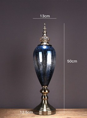 欧式玻璃摆件家居软装饰品样板房间客厅电视柜玄关酒柜新古典摆件