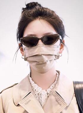 复古猫眼墨镜女级感2025gm新款Jennie防晒紫外线太阳眼镜