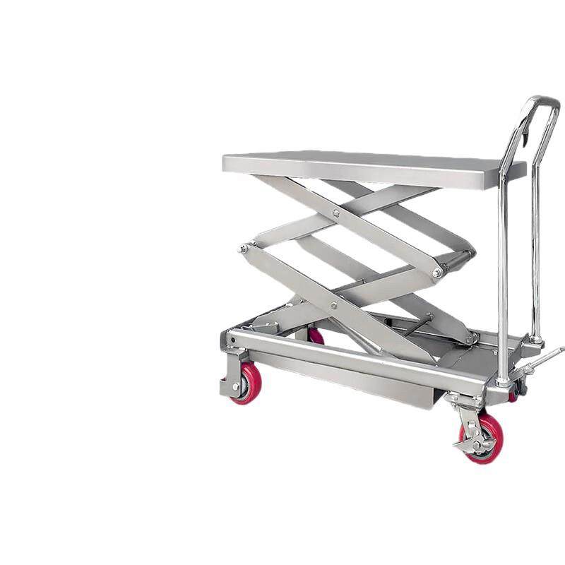 04不锈钢液压升降平台车药厂食品升降车移动式手动电动升降推车,淘宝优惠券,粉丝福利购,淘宝优惠卷
