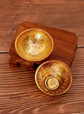 抓周道具金碗算盘铜称一周岁女宝