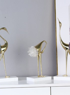 轻奢高档鹤摆件客厅m电视柜酒柜玄关家居办公室装饰品创意工艺礼