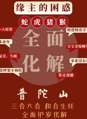 【普陀山直发】朱砂手串女转运珠蛇虎猪猴年男士手链本命年三六合