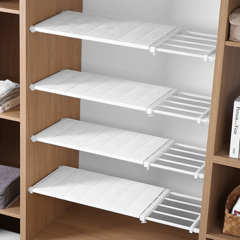 衣柜内收纳隔板分l层架宿舍衣橱柜子隔层隔断神器分隔板置物架免 - 图2
