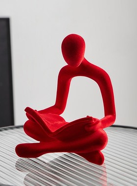 读书人物摆件艺术客厅酒柜电视柜C书房家居装饰品样板房小众高级