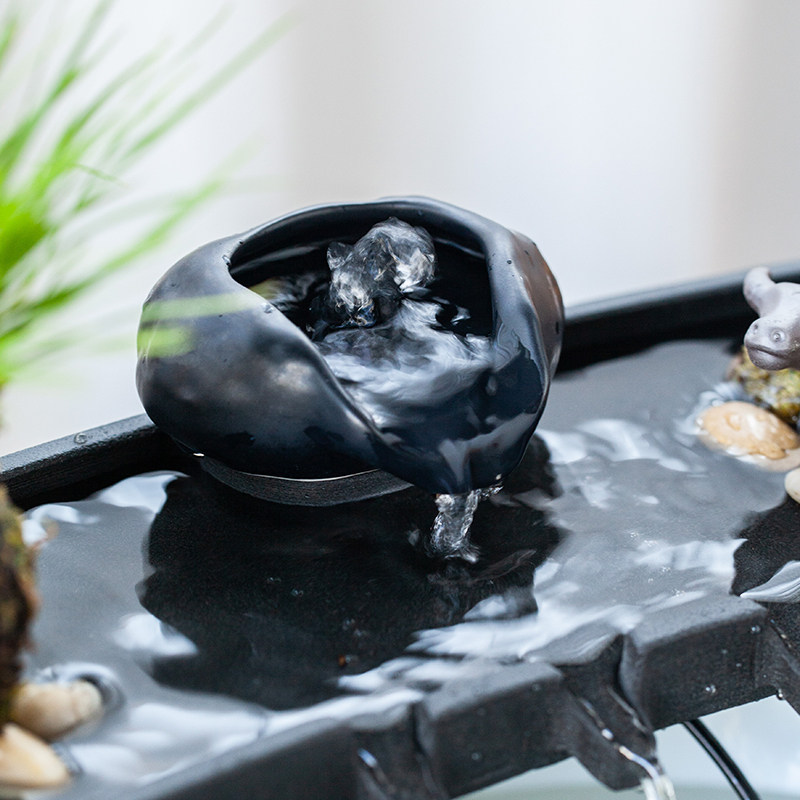 现代简约家居客厅招财流水摆件循环水鱼缸石槽微景观造Y景装饰配,淘宝优惠券,粉丝福利购,淘宝优惠卷