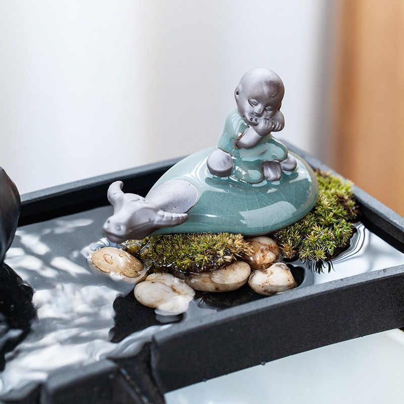 现代简约家居客厅招财流水摆件循环水鱼缸石槽微景观造Y景装饰配,淘宝优惠券,粉丝福利购,淘宝优惠卷