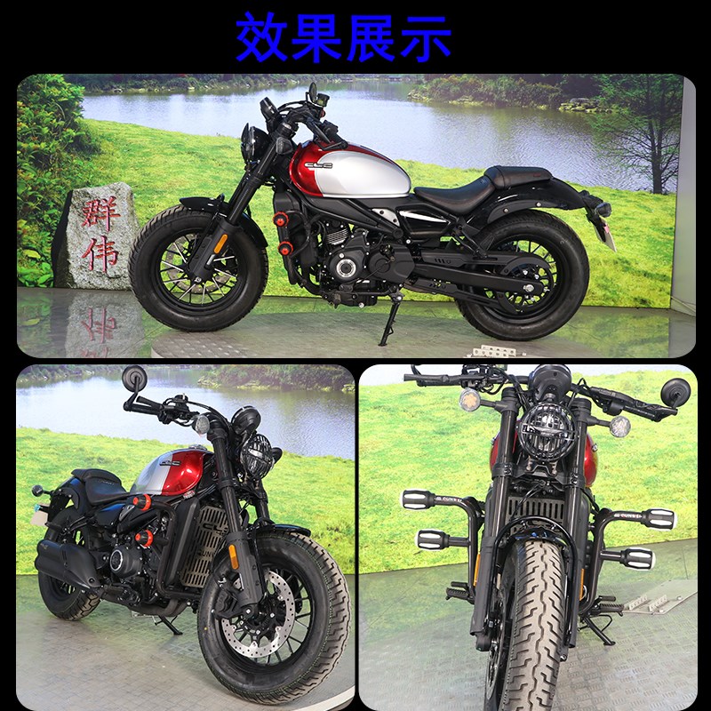 适用春风450CLC摩托车CF400-10护杠保险杠双头防摔防撞杠改装件 - 图1