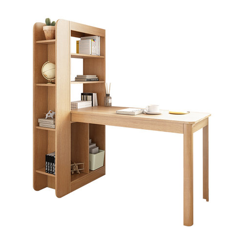 风书桌书柜书架一体转角办公电脑桌学生学习书桌 - 图3
