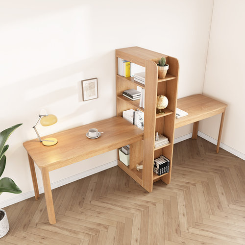 风书桌书柜书架一体转角办公电脑桌学生学习书桌 - 图2