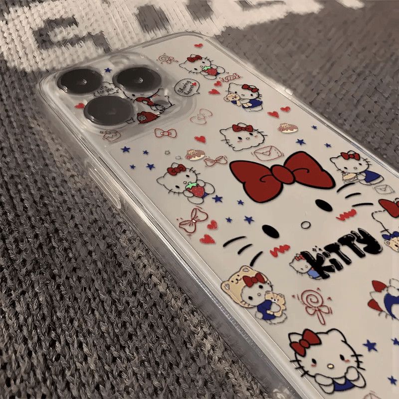 满屏kt猫透明软壳适用苹果16promax手机壳华为mate70pro全包pura80防摔K60女Reno14小米15/13可爱vivos30荣耀 - 图2