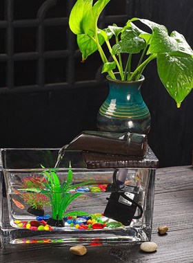 悬壶循环流水摆件k配件搭配玻璃小鱼缸喷泉加湿器客厅办公室桌面