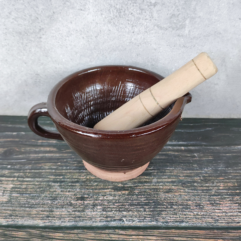 老式土陶擂钵家用特大擂茶钵餐馆擂辣椒擂钵擂皮蛋米糊.研磨蒜臼 - 图2