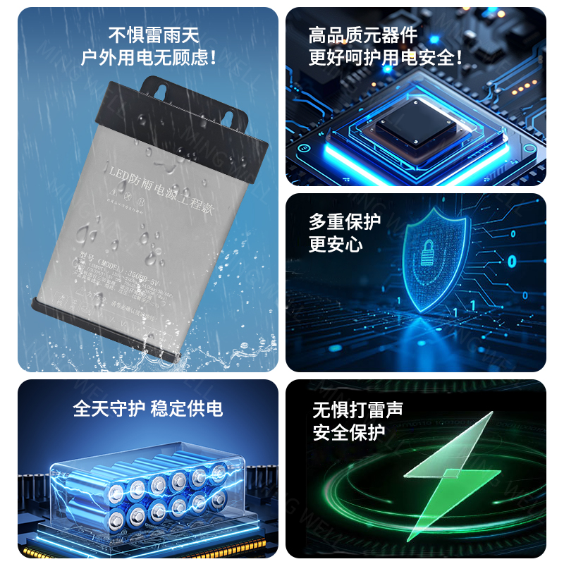 中山明伟户外220转12V防雨开关电源广告发光字招牌灯箱24v变压器 - 图1