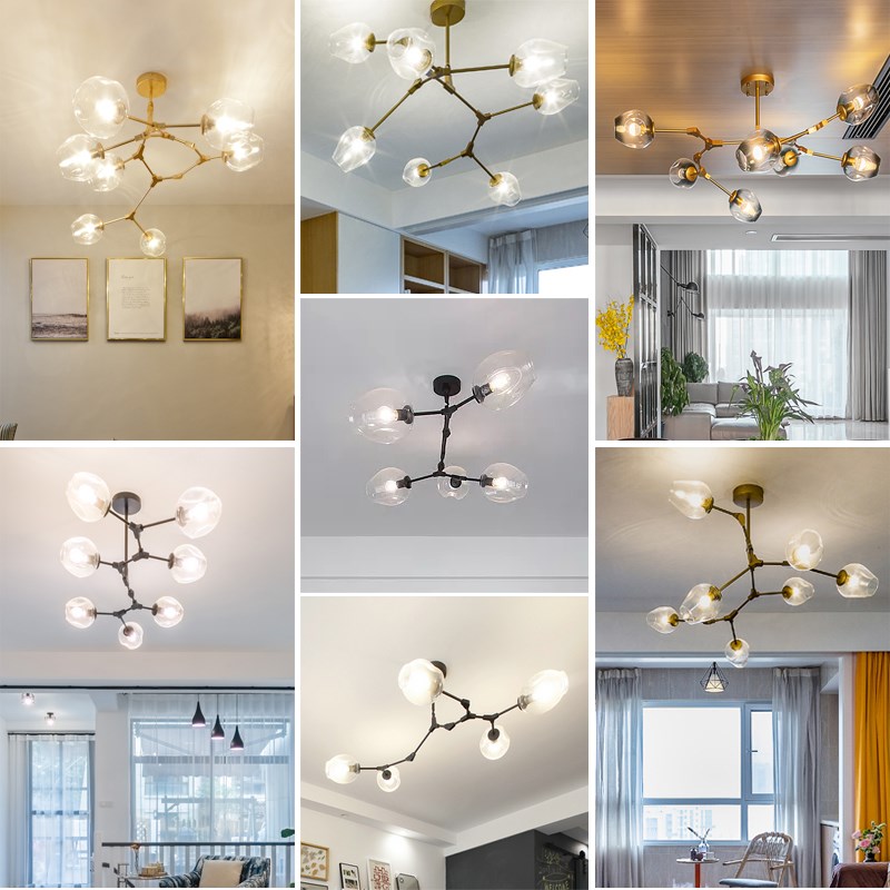 北欧后现代吊灯现代简约餐厅咖啡厅个性Q树枝分子客厅灯具 - 图3