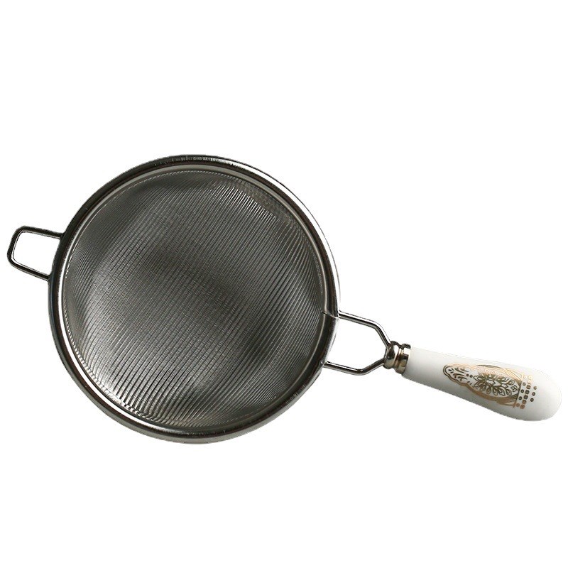 厂家日式304不锈钢茶滤茶隔细密过滤网滤茶器茶漏.黑白柄大小 - 图3