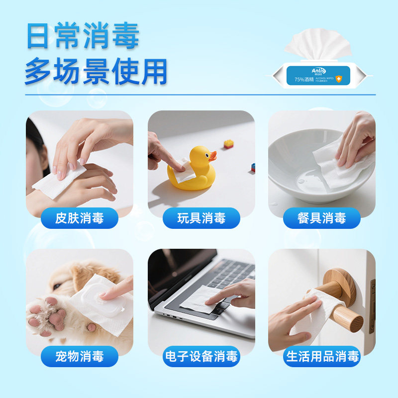 安立仕80抽大容量75度酒精消毒湿巾成人杀菌加厚日常家用带盖杀菌,淘宝优惠券,粉丝福利购,淘宝优惠卷