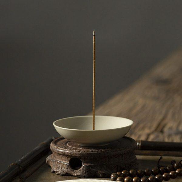 香插线香碟圆型底座香立铜钱古风草木灰白色香炉小号迷你便携香座,淘宝优惠券,粉丝福利购,淘宝优惠卷