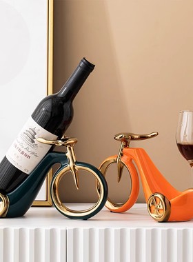 创意红酒架摆件i轻奢高档斜放现代简约餐厅边柜酒柜装饰品家用大