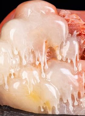 寿山满结晶芙蓉体俏色巧雕踏雪寻梅摆件客厅办公桌装饰风景工艺品