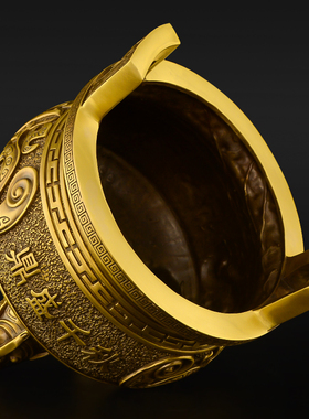 铜鼎摆件纯铜三足鼎香炉鼎w盛千秋圆鼎大号克鼎办公室开业礼品