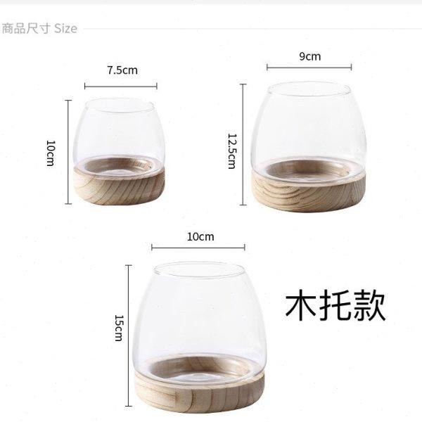 新款创意水培玻璃圆形花瓶水泥底混搭草菇型水培植物透明花器鱼缸,淘宝优惠券,粉丝福利购,淘宝优惠卷