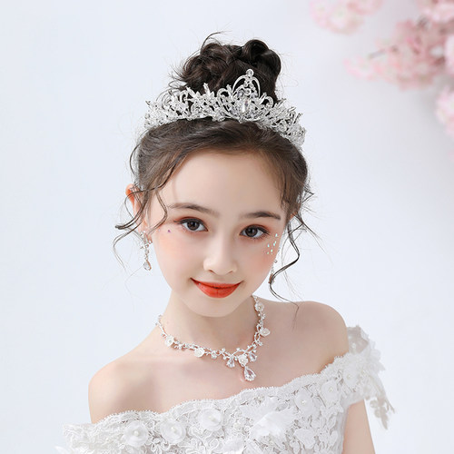 皇冠头饰公主儿童发饰小女孩王冠水晶发箍花童婚纱发饰表演饰品 - 图3