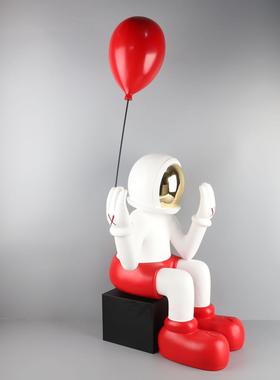 太空人卡通大型落地雕塑宇航员摆件酒店大堂艺术品售楼处软装饰品