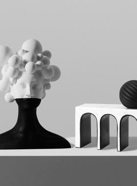 树脂摆件高级感小众创意客厅书房电视柜轻N奢抽象艺术雕塑装饰品