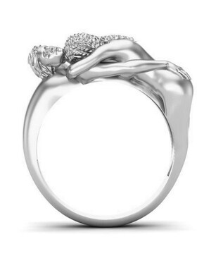Couple Rings Hug Together Rings For Women Wedding Engagement