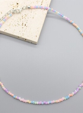 Simple Seed Beads Choker  Women Korean Fashion Charm Colorfu