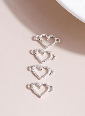 100pcs/lot 15*9mm Three Color Fashion Love Heart Charms Conn