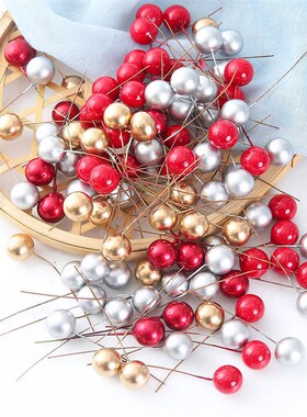 50/100pcs/Lot mini plastic berry artificial flower red cherr