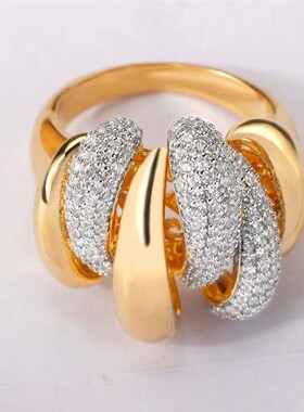 Luxury Big Rings With Cubic Zirconia Stones Chrysanthemum Sh