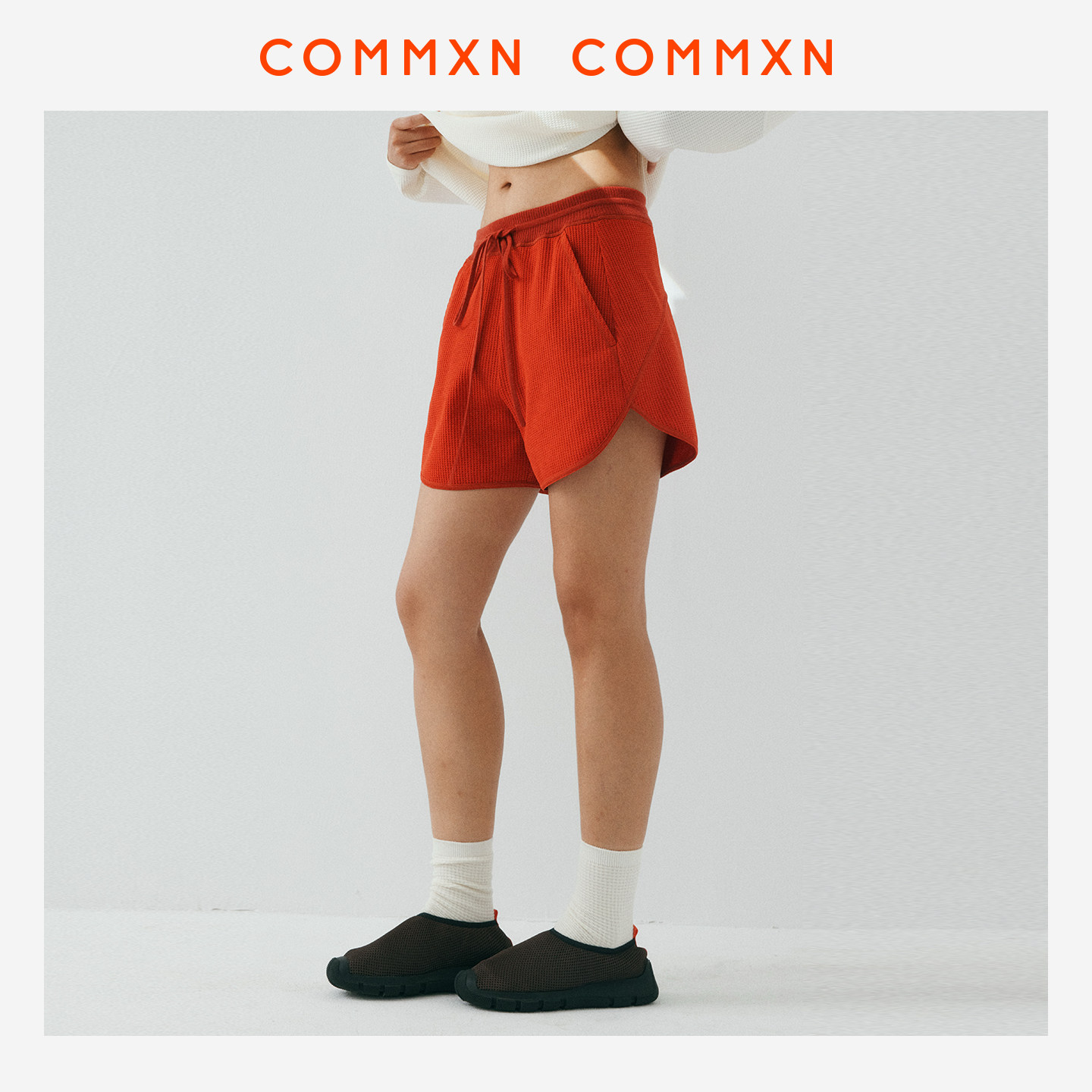 COMMXN·律动华夫格短裤运动百搭宽松休闲裤子2026春季新款女装,淘宝优惠券,粉丝福利购,淘宝优惠卷