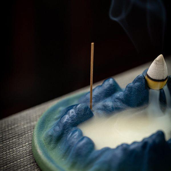 千里江山陶瓷线香插倒流香炉家用室内香薰炉禅意书房茶桌香座摆件,淘宝优惠券,粉丝福利购,淘宝优惠卷